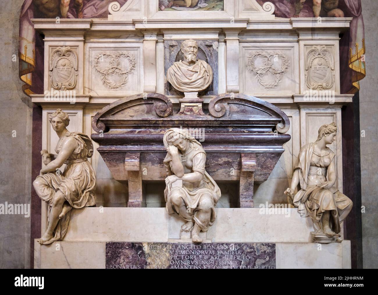 Tomb of Michelangelo Basilica di Santa Croce Florence Italy Stock Photo ...