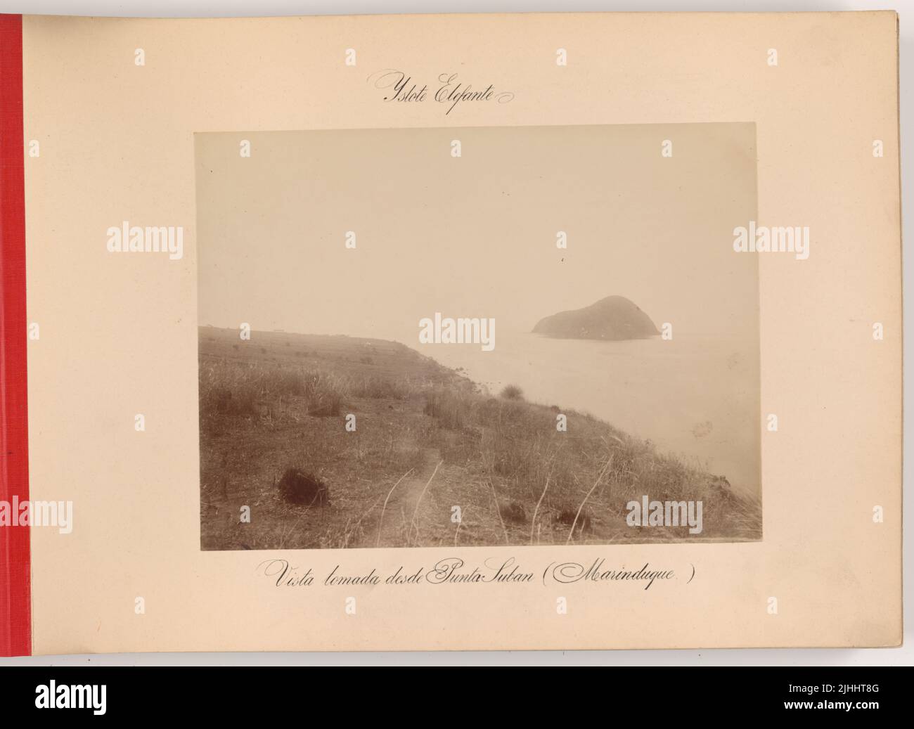 Misc - Ysolte Elefante. Presented to Major Charles McClure, Paymaster, U.S.A. The Lighthouses of the Philippines, by Manuel de Iriarte. Manila, April 17, 1899. Vista tomada desde Punta Suban (Marinduque). Stock Photo