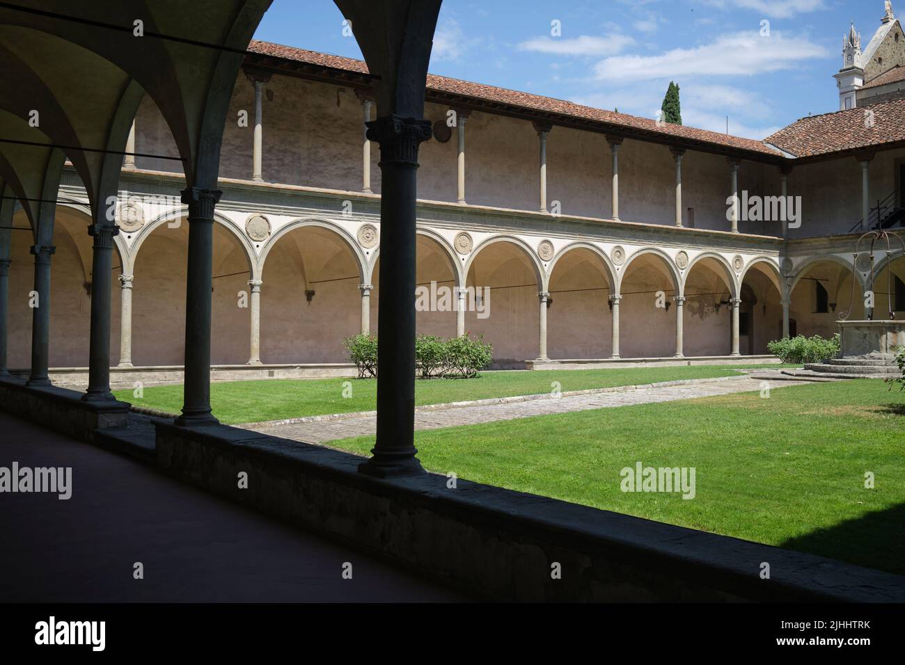 The Second Cloister at the Church of Santa Croce Florence Italy Stock Photo