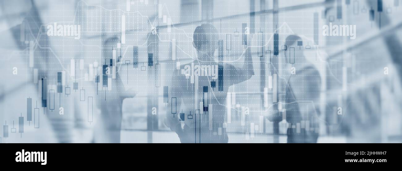 Economic growth graph chart. Double exposure mixed media Stock Photo ...