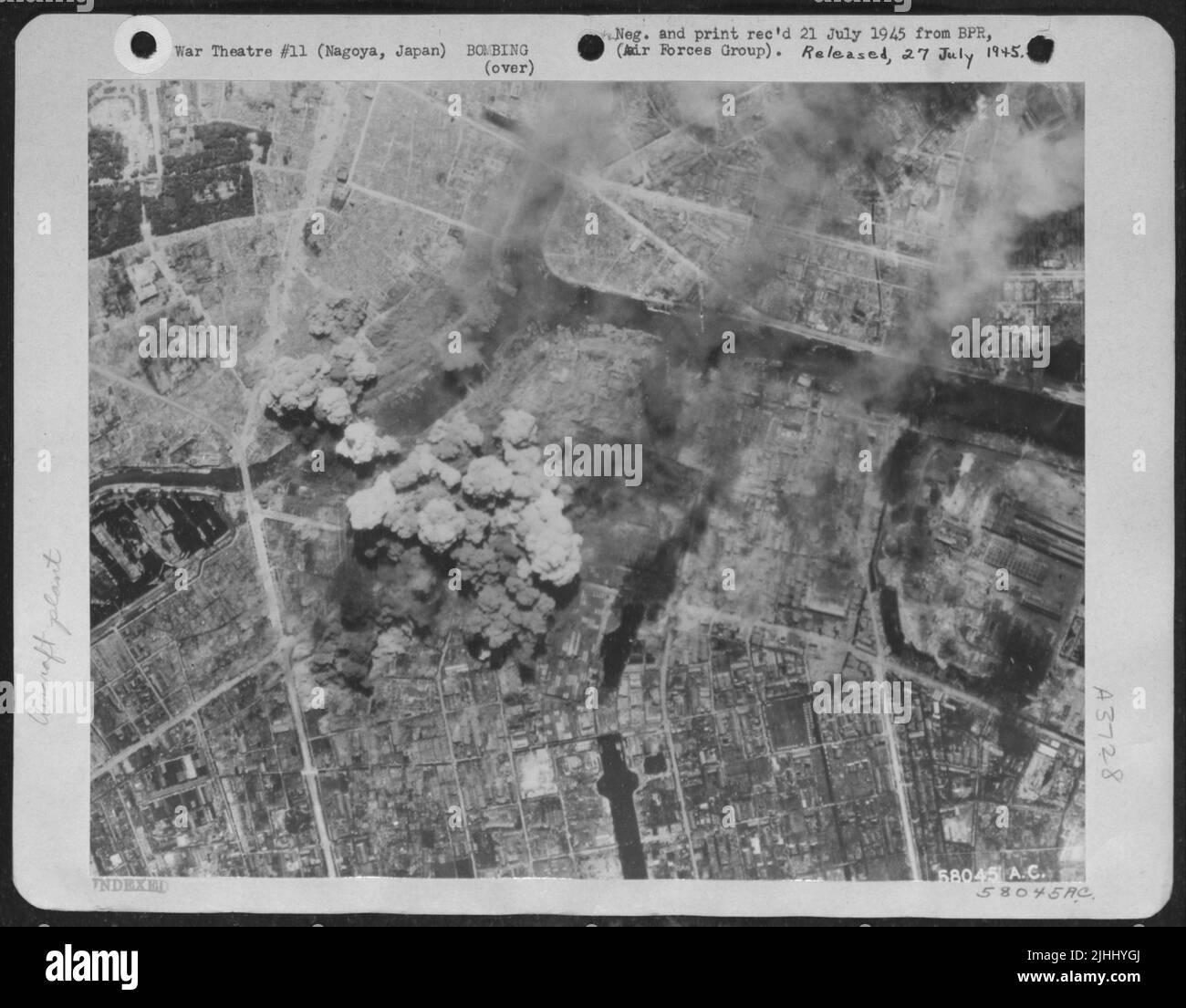 Bombs Falling Into The Target Area Of The Aichi Engine Works At Nagoya ...