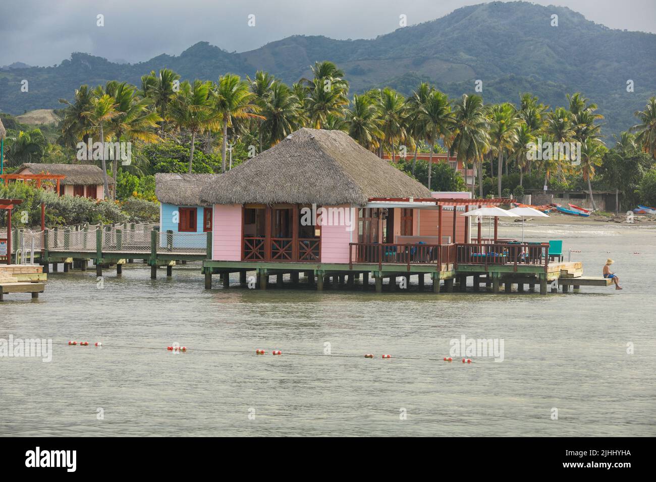 small houses in water in Amber Cove, Dominican Republic Stock Photo Alamy