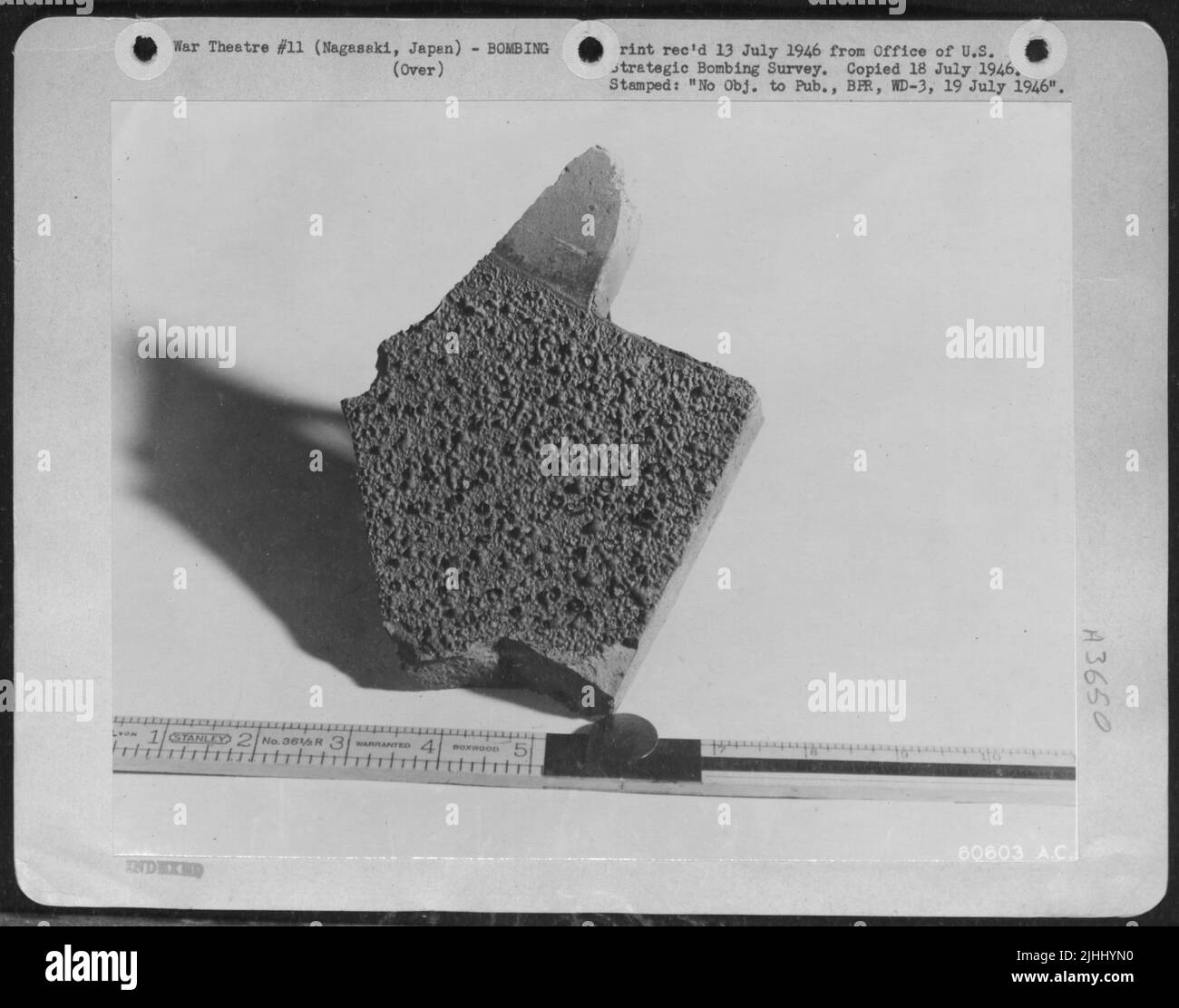 Blistered Tile Found At Ground Zero After Atomic Bombing Of Nagasaki ...