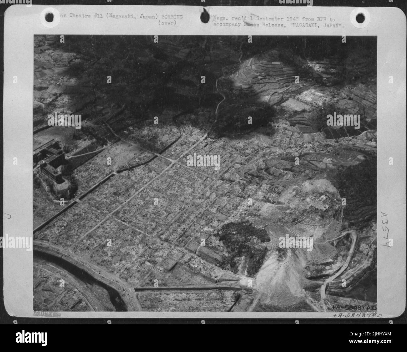 This Aerial View Shows The Total Destruction Of Nagasaki, Japan, As The ...