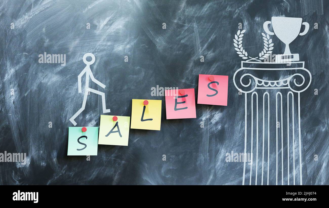 Sales make steps to success, wealth and prosperity in personal and business life. Sales help reaching awards and gratification for your hard work.,3d Stock Photo