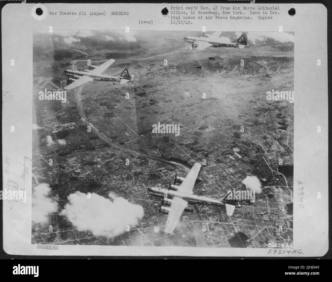 Huge TwoTon Bombs Are Shown Here As They Drop From The Bomb Bays Of A