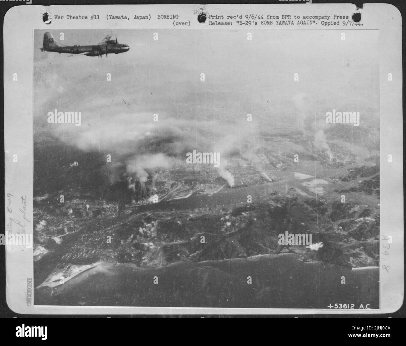 B29's BOMB YAWATA AGAINYawata the "Pittsburgh of Japan", burns and smokes under the 3rd attack