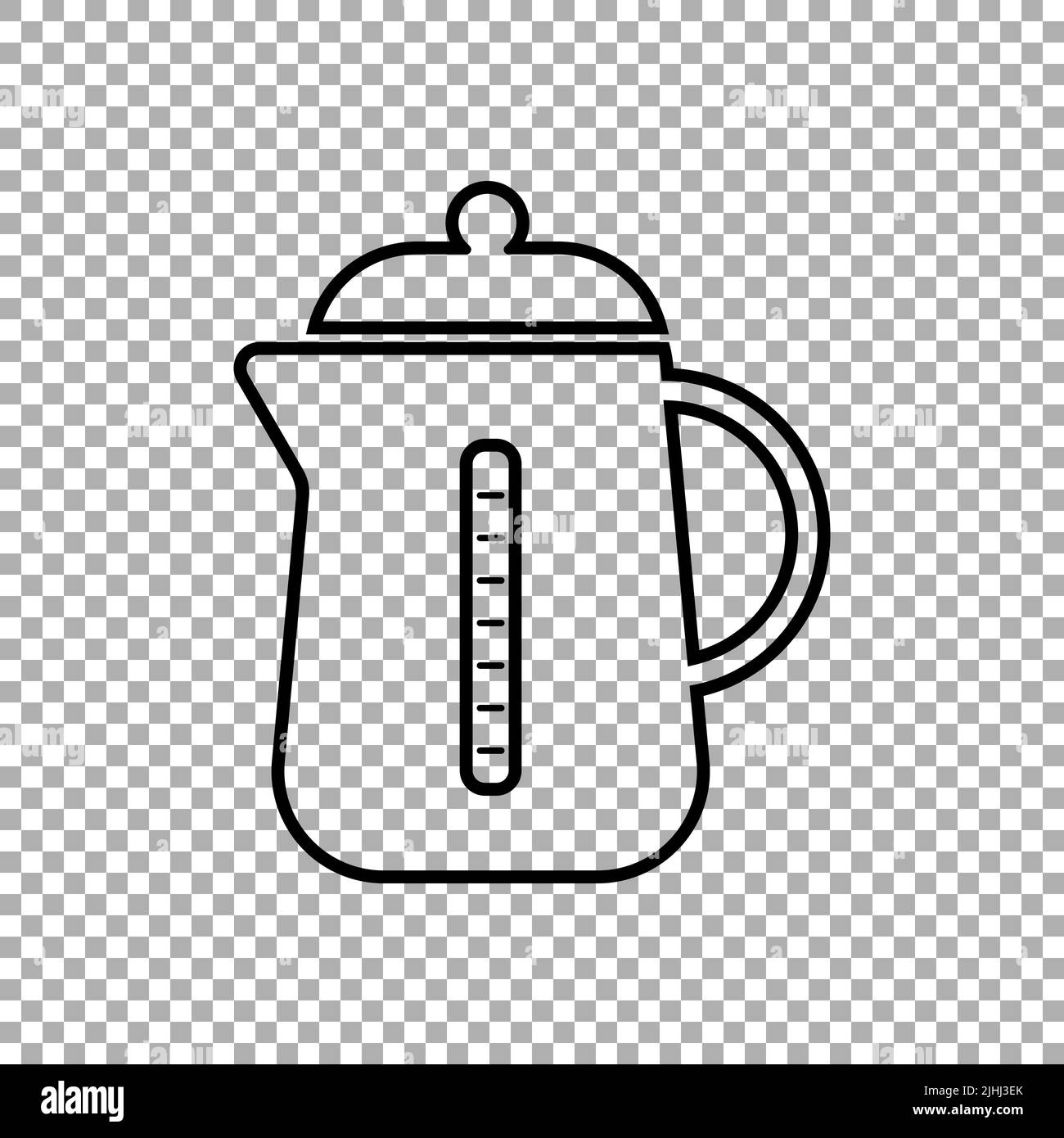 Kettle icon isolated on transparent background. Vector illustration Stock Vector