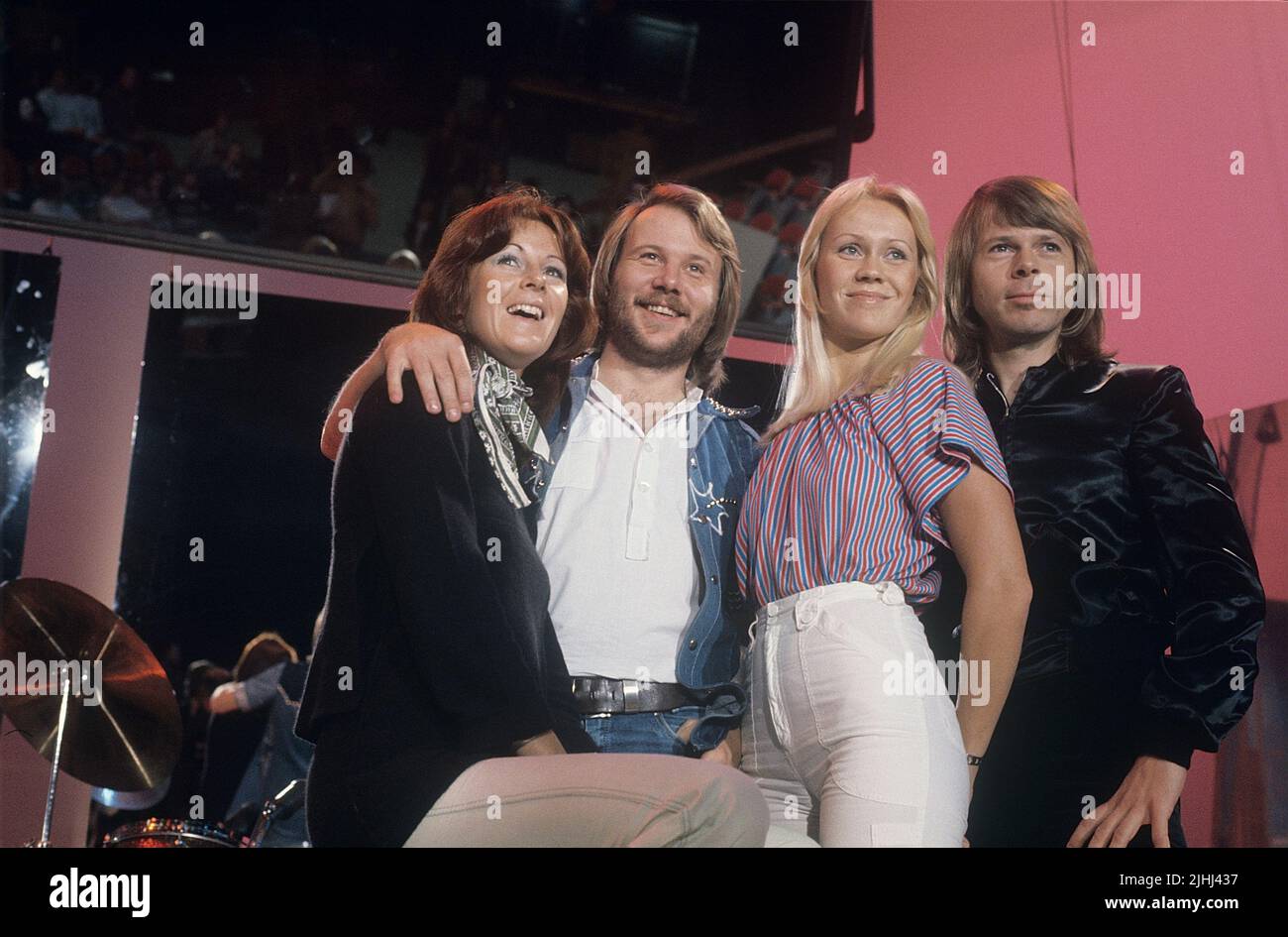 ABBA. Anni-Frid Lyngstad, Benny Andersson, Agnetha Fältskog and Björn Ulvaeus 1976 Stock Photo