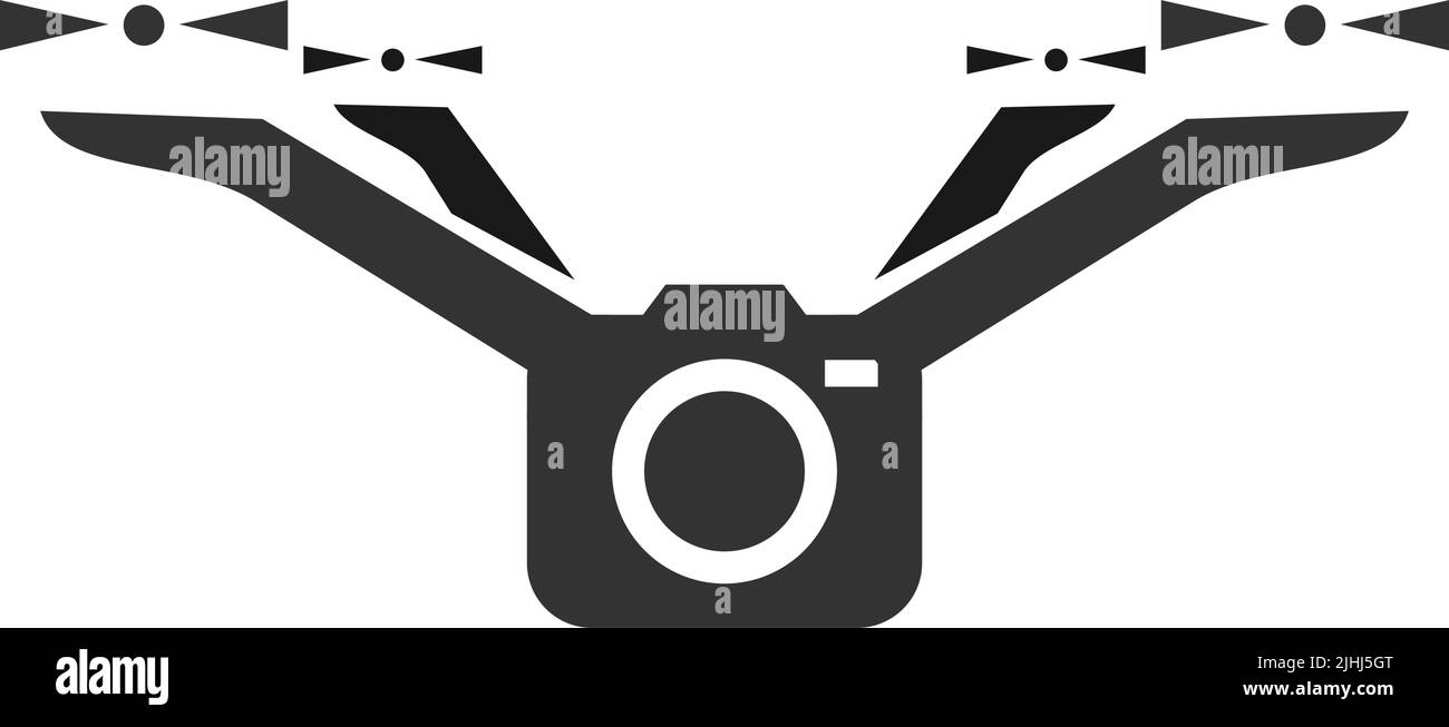 photography drone logo Icon Illustration Brand Identity Stock Vector