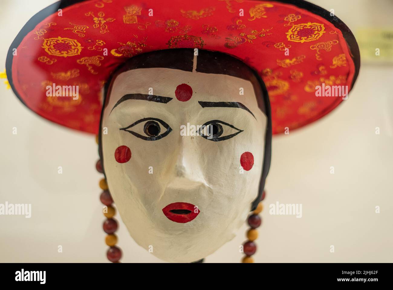 Folklore masks at Hahoe Mask Museum in Hahoe Village in Andong, South Korea on 17 July 2022 Stock Photo