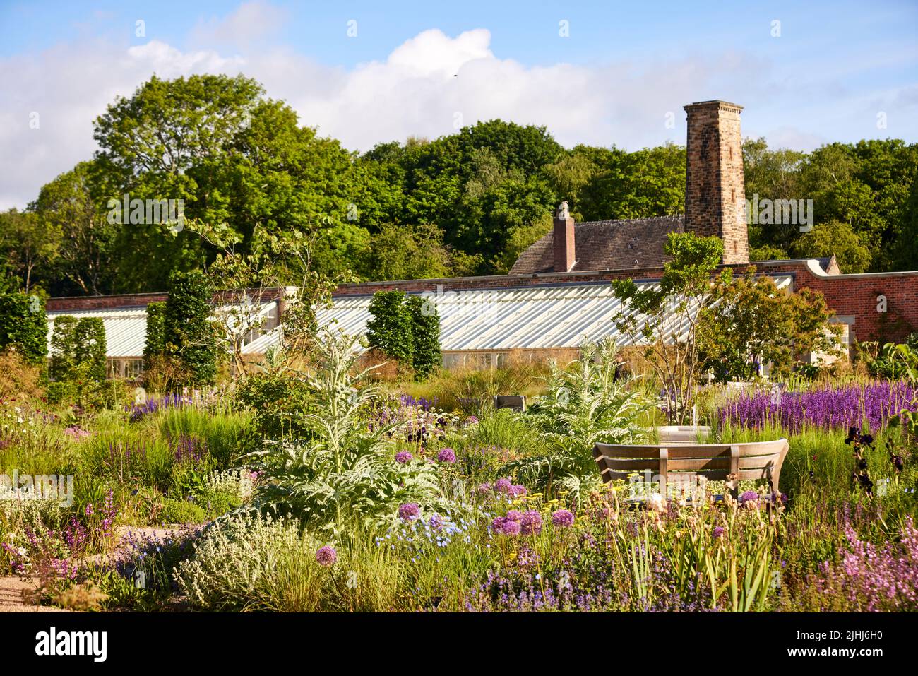 RHS Bridgewater in Worsley, Salford. greenhouses in The Paradise Garden Stock Photo