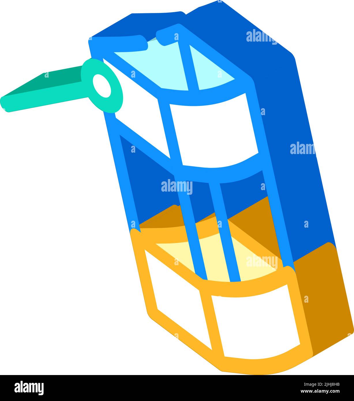 box kite fly isometric icon vector illustration Stock Vector Image