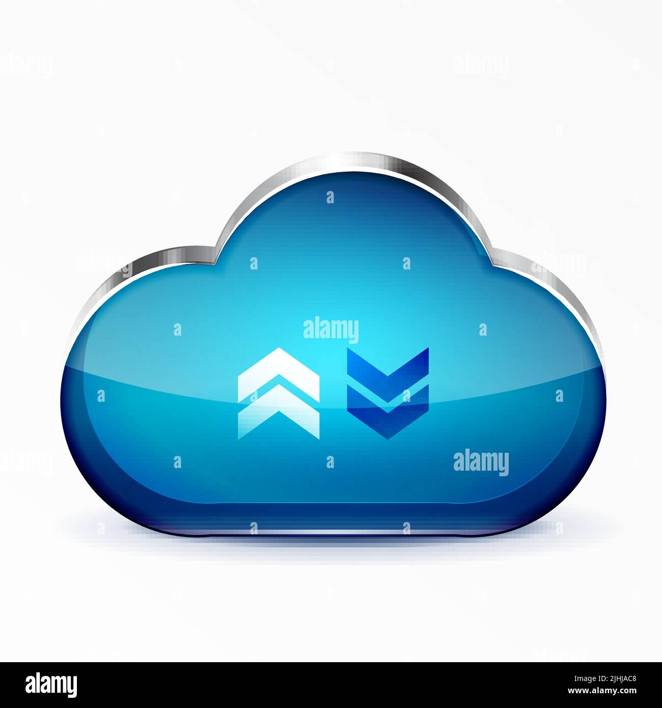 Vector modern 3d glass cloud icon. EPS10 Stock Vector