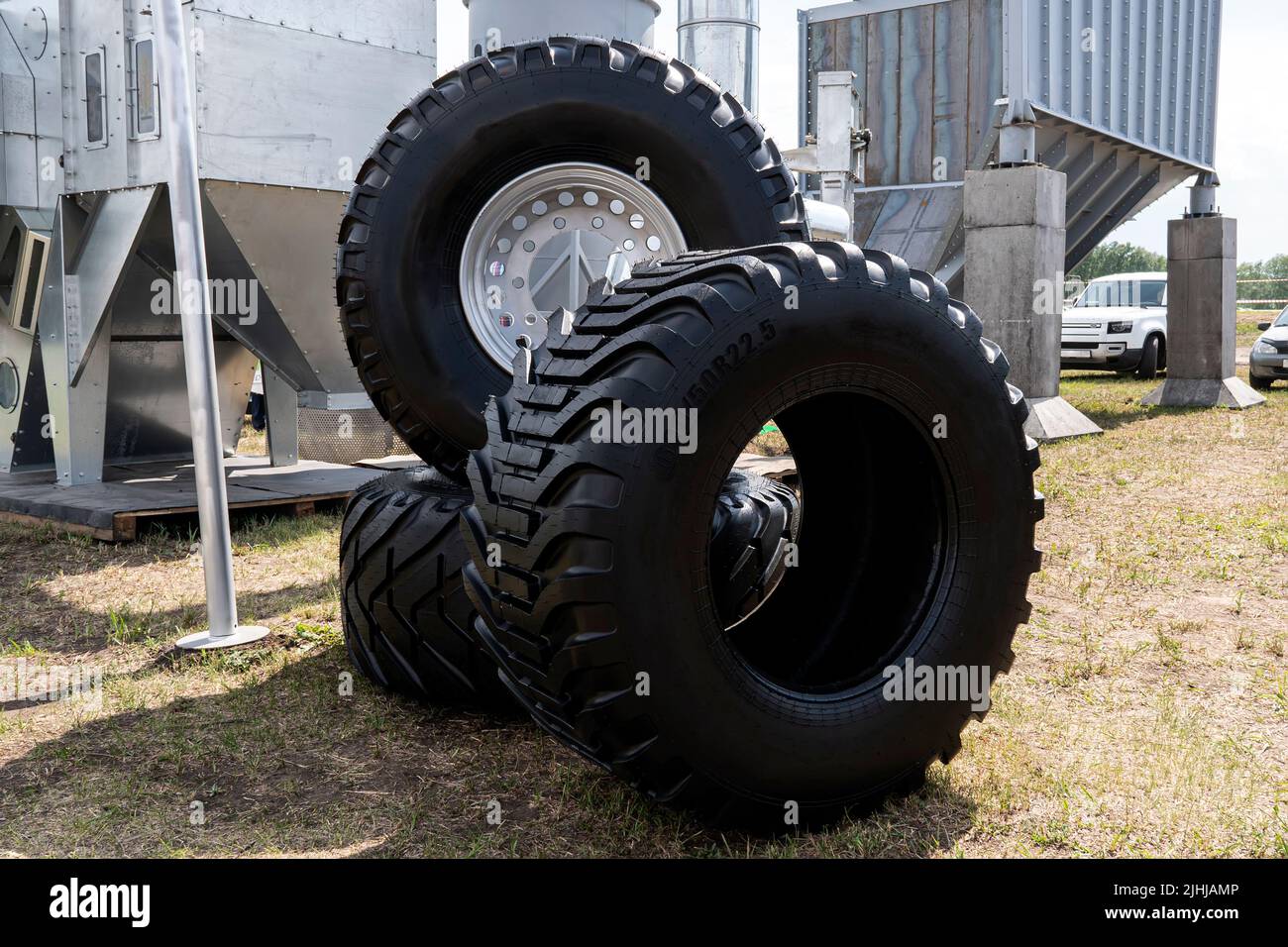 Trailer truck maintenace and repairing. truck spare wheels tyre waiting