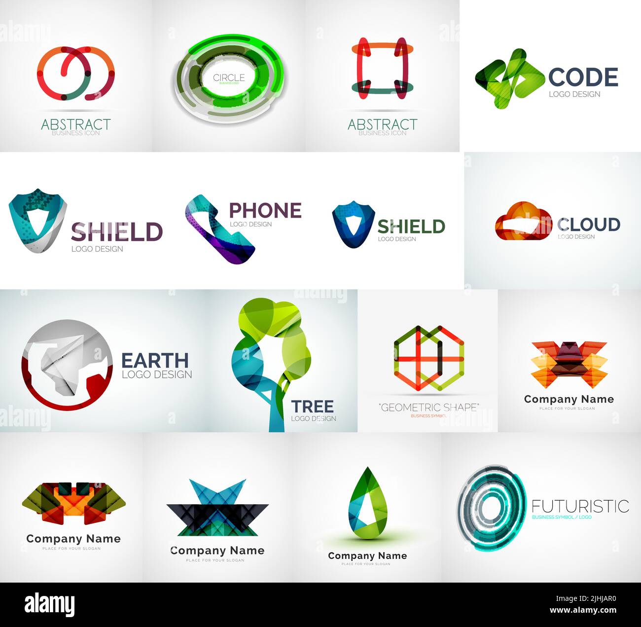 Abstract company logo vector collection - modern various business corporate logotypes Stock Vector