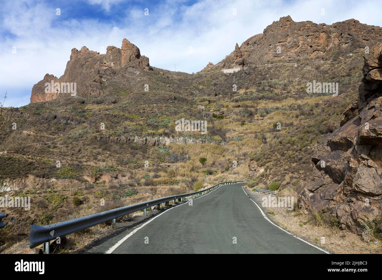 Mountain landscapes at the road GC-605, inland of Grand Canary, Canary islands, Spain, Europe Stock Photo