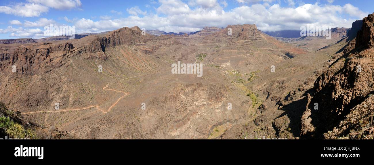 View from view point Mirador de Tunte, Grand Canary, Canary islands, Spain, Europe Stock Photo