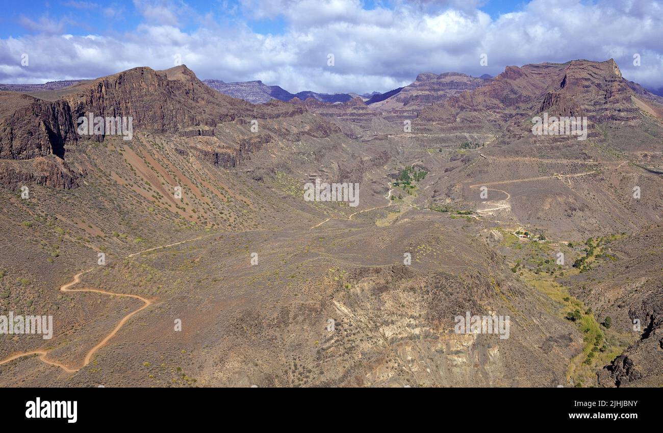 View from view point Mirador de Tunte, Grand Canary, Canary islands, Spain, Europe Stock Photo