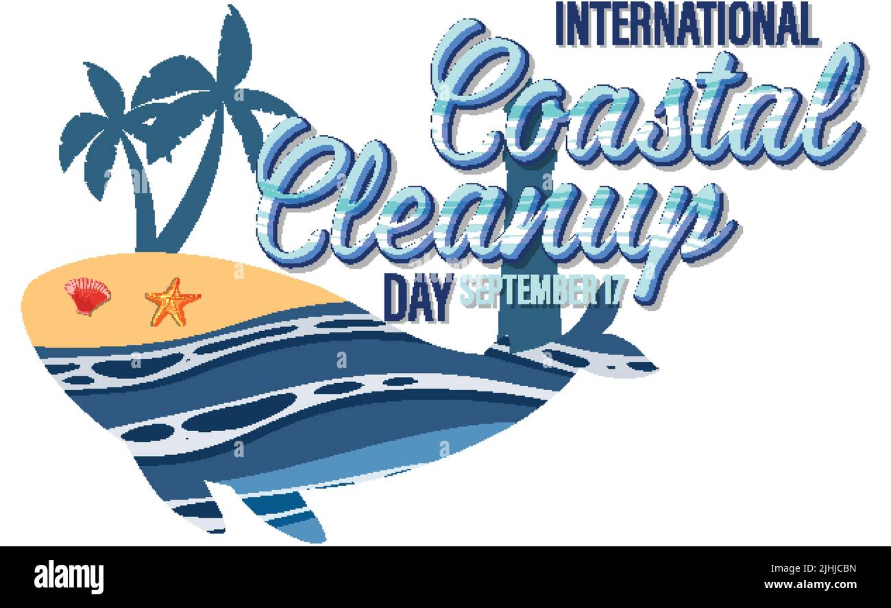 International Coastal Cleanup Day Banner Design illustration Stock