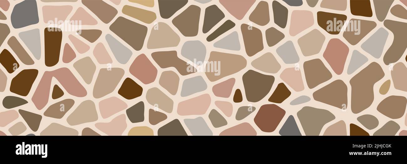 Light brown seamless pebble mosaic organic floor pattern. Vector ...