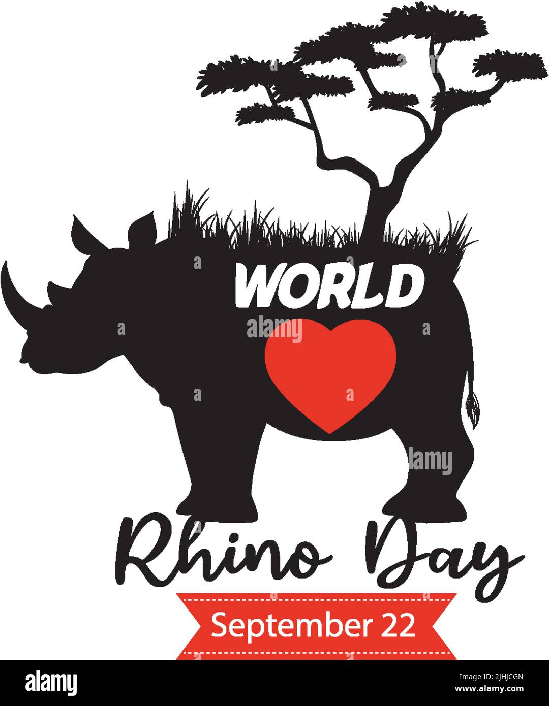 World Rhino Day September 22 illustration Stock Vector Image & Art - Alamy