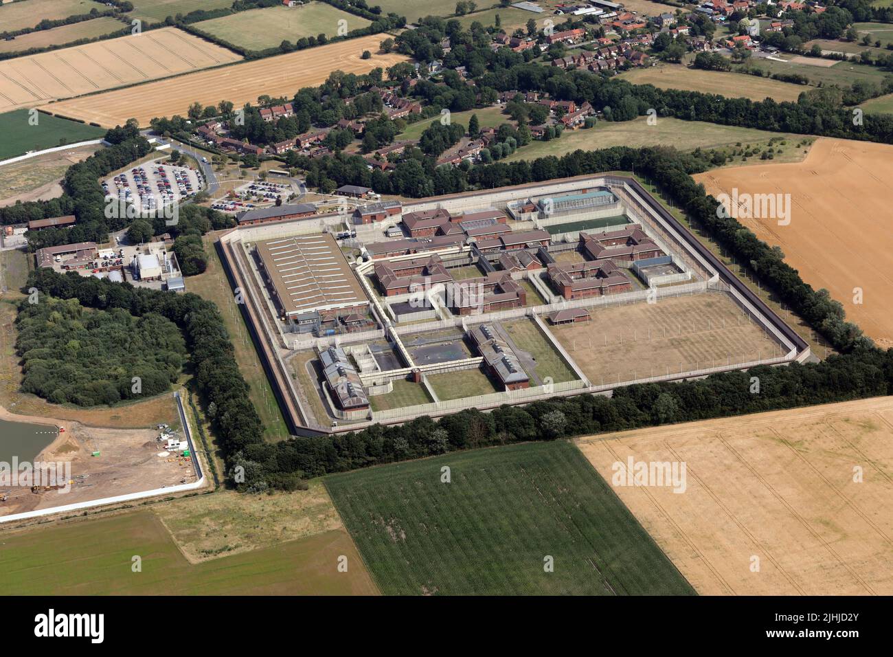 aerial view of the maximum security HMP Full Sutton, near York Stock Photo