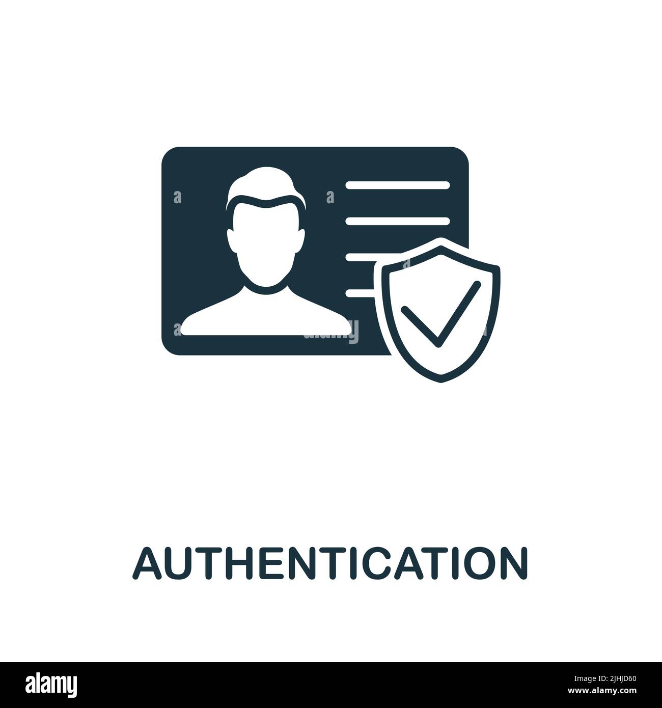 Authentication icon. Monochrome simple Cybercrime icon for templates, web design and infographics Stock Vector
