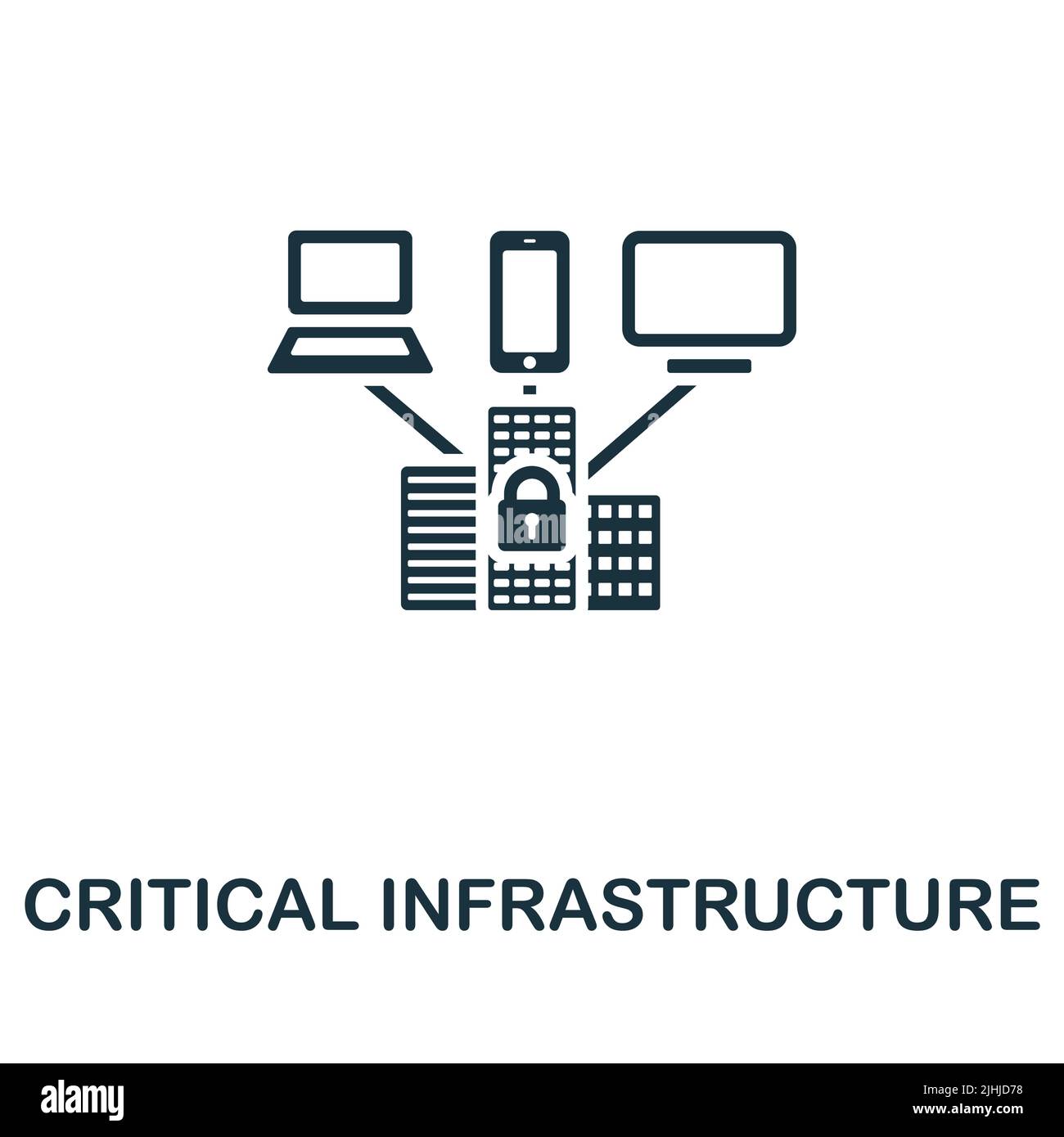 Critical Infrastructure icon. Monochrome simple Cybercrime icon for templates, web design and infographics Stock Vector