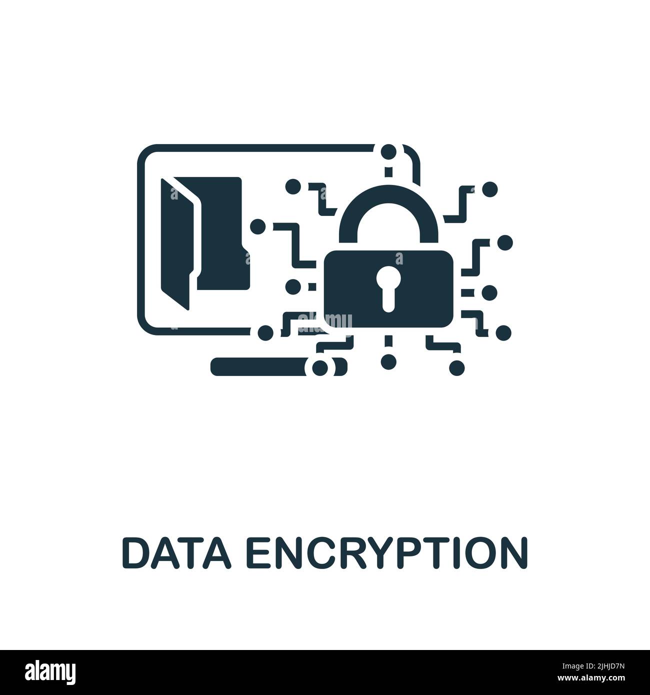 Data Encryption icon. Monochrome simple Cybercrime icon for templates ...