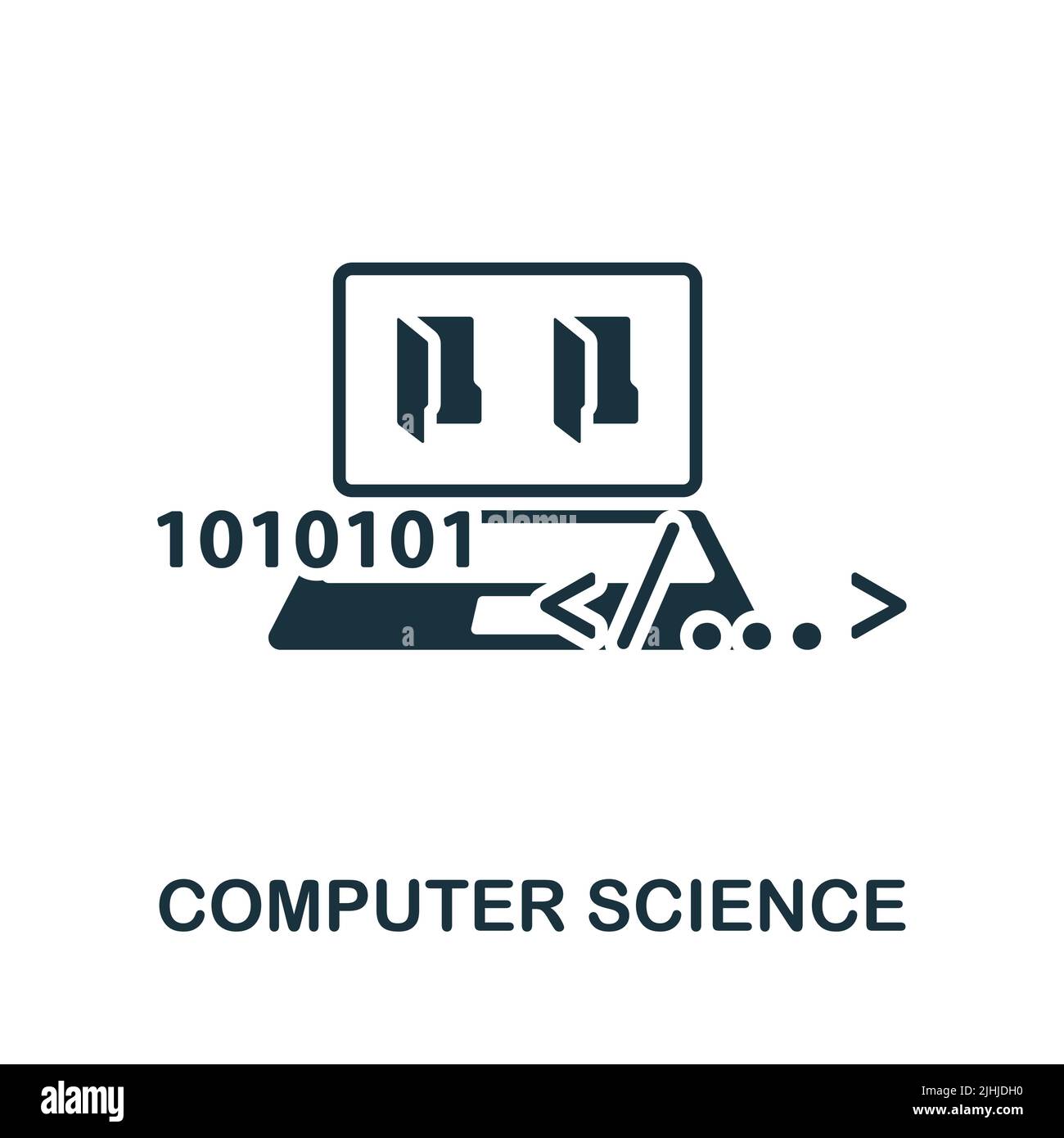 Computer Science icon. Monochrome simple line Data Science icon for ...