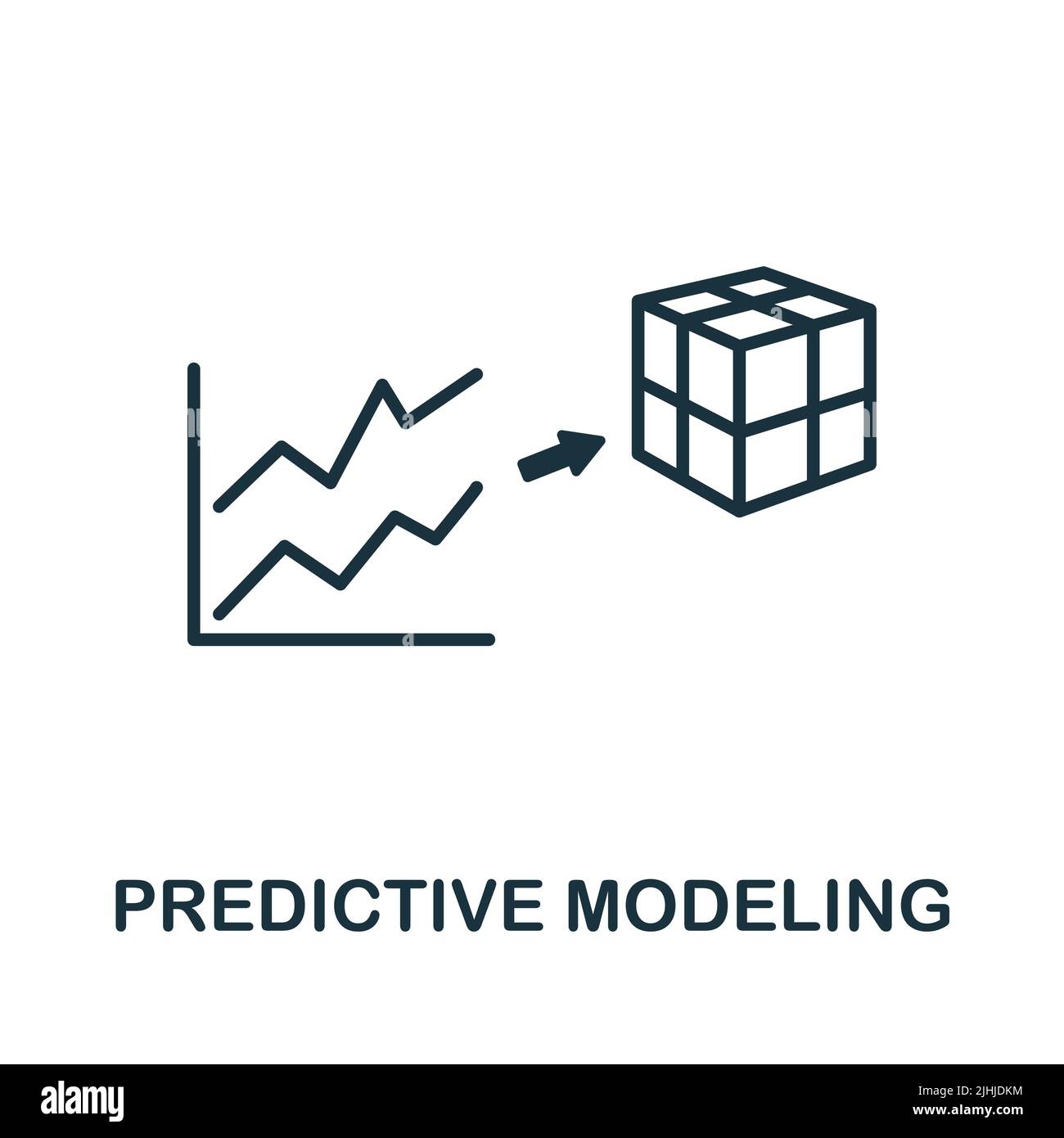 Predictive Modeling icon. Monochrome simple line Data Science icon for ...