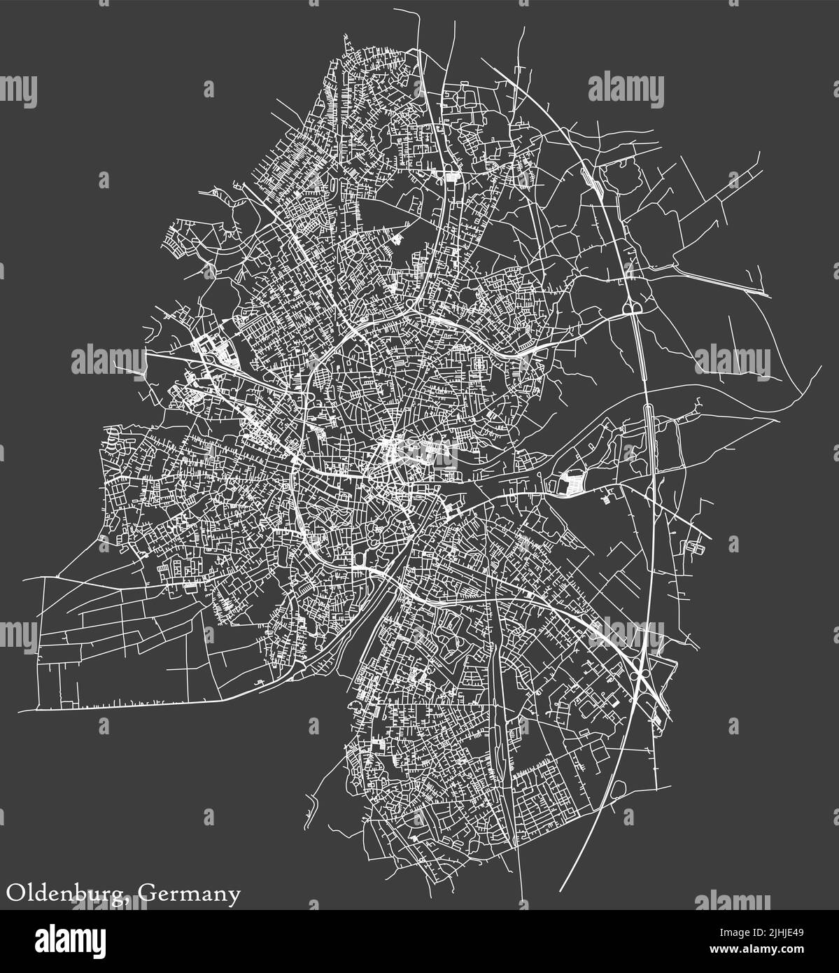 Street roads map of OLDENBURG, GERMANY Stock Vector Image & Art Alamy