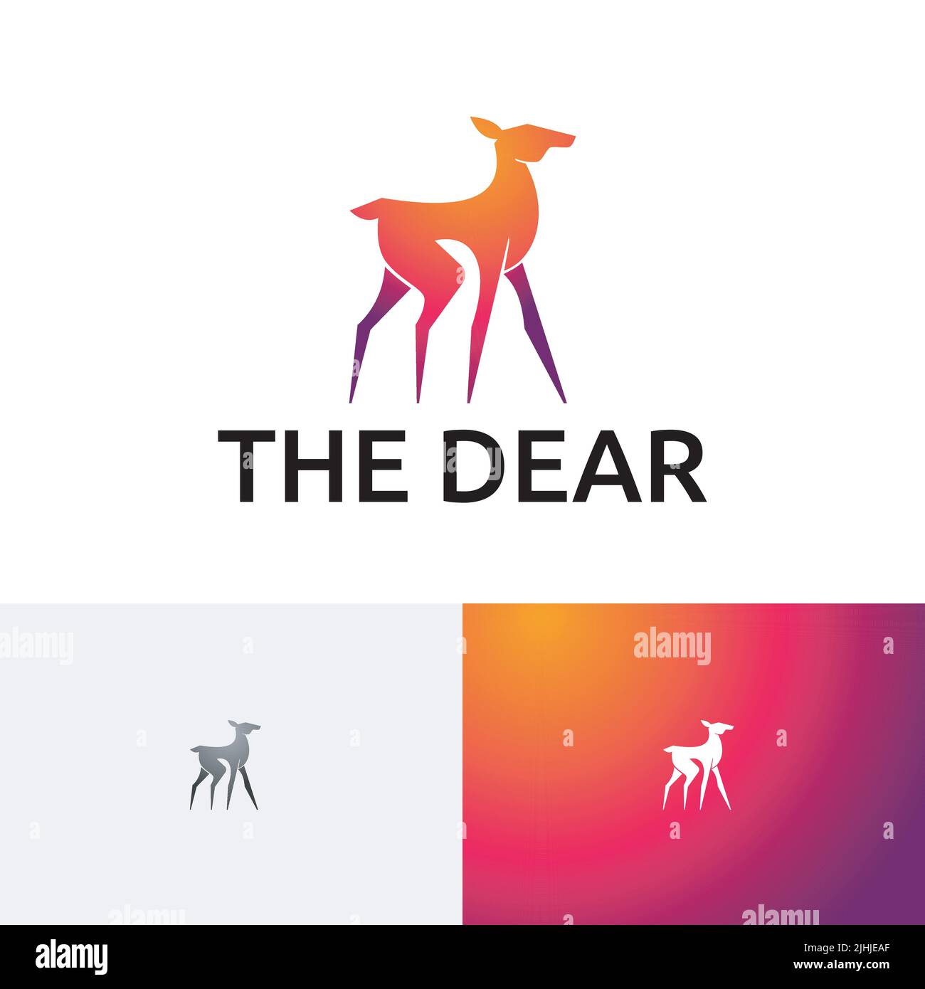 Beautiful Dear Deer Animal Zoo Wildlife Logo Stock Vector