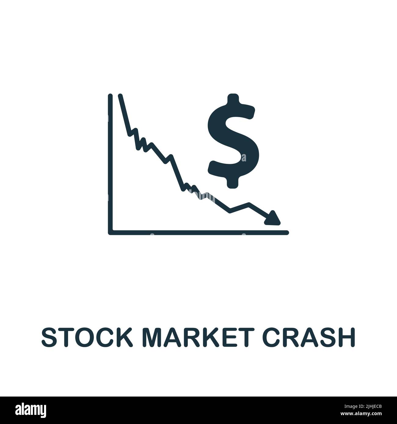 Stock Market Crash icon. Monochrome simple line Economic Crisis icon