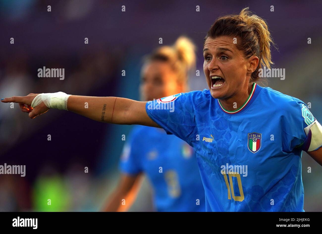 Italy's Cristiana Girelli during the UEFA Women's Euro 2022 Group D match at the Manchester City Academy Stadium, Manchester. Picture date: Monday July 18, 2022. Stock Photo