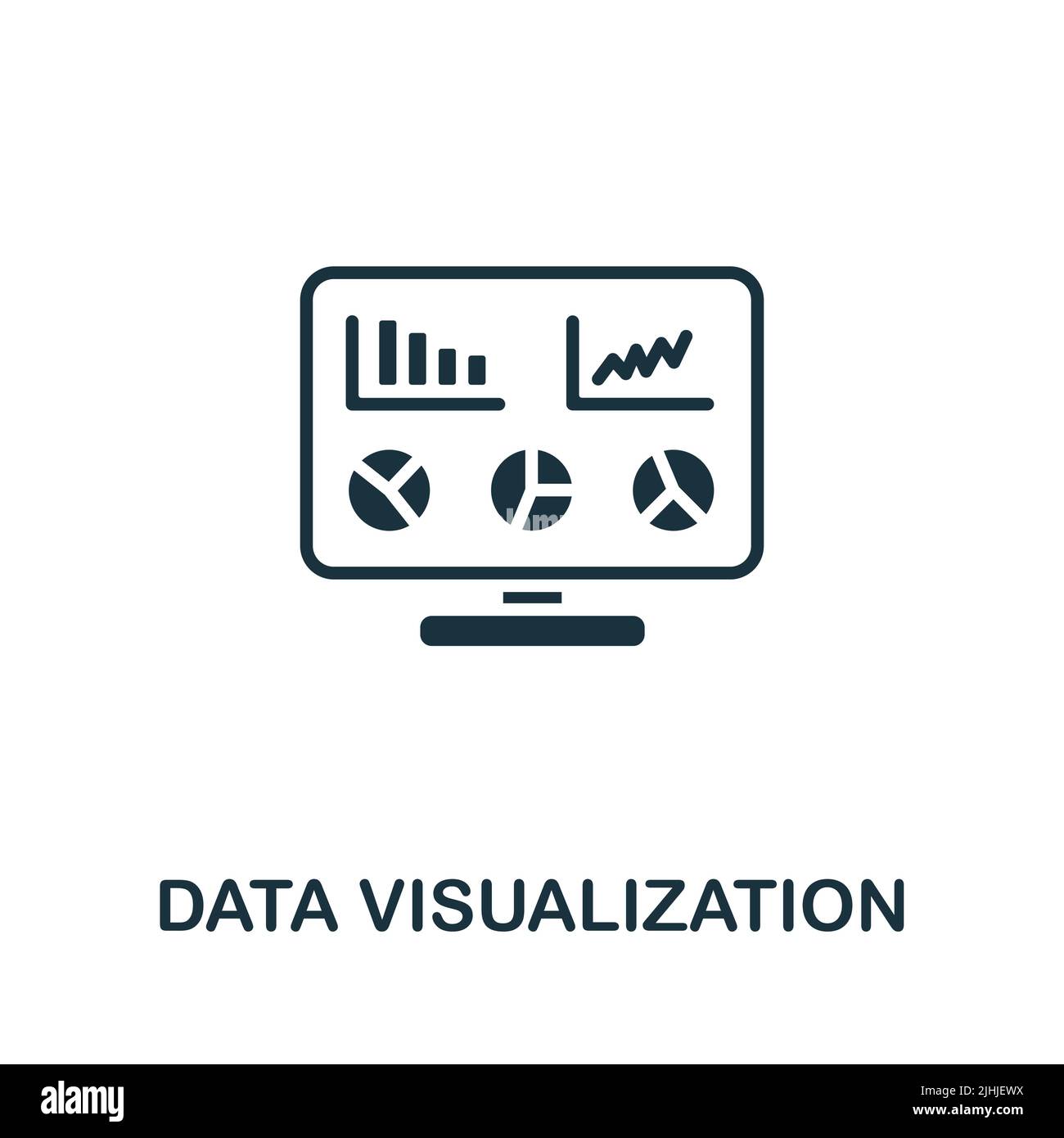 Data Visualization icon. Monochrome simple line Data Science icon for ...