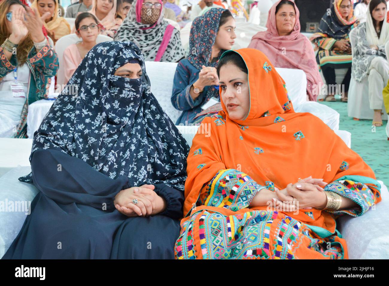 Quetta, Pakistan. JUly 02-03 2022: provincial minister Dr. Rubaba Buledi and Member Provincial Assembly Shakeela Naveed Dehwar  participating in ceremony of Women Expo. Organized by Doch Private in Balochistan Stock Photo
