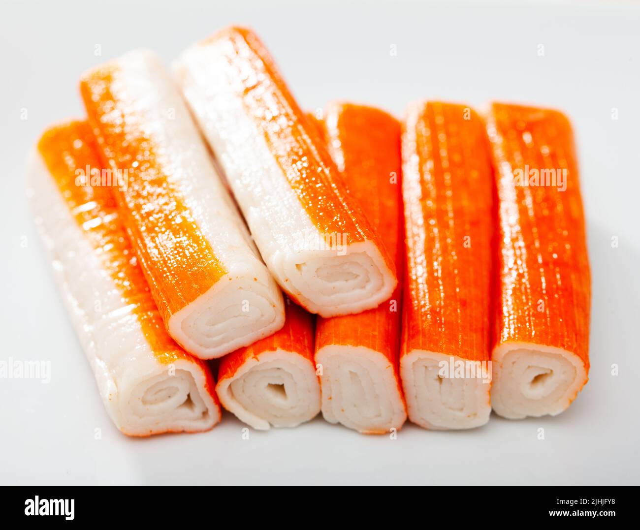 Seafood sticks imitation of crab meat Stock Photo Alamy