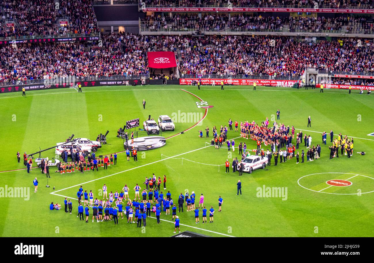 Post game celebrations 2021 AFL Grand Final at Optus Stadium Perth Western Australia Stock Photo