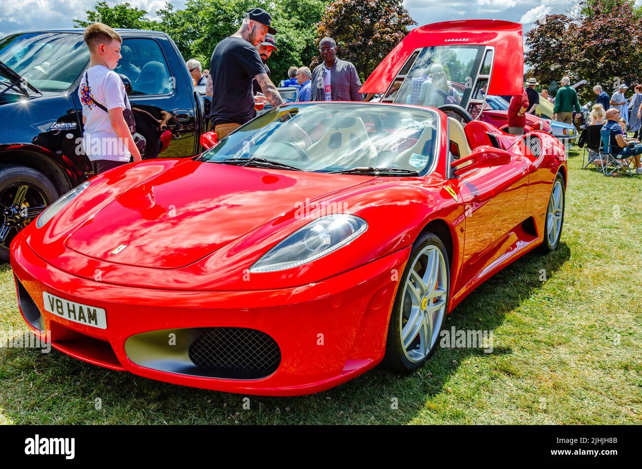 Front view of a F430 spider F1 at The Berkshire Motor Show in Reading, UK Stock Photo