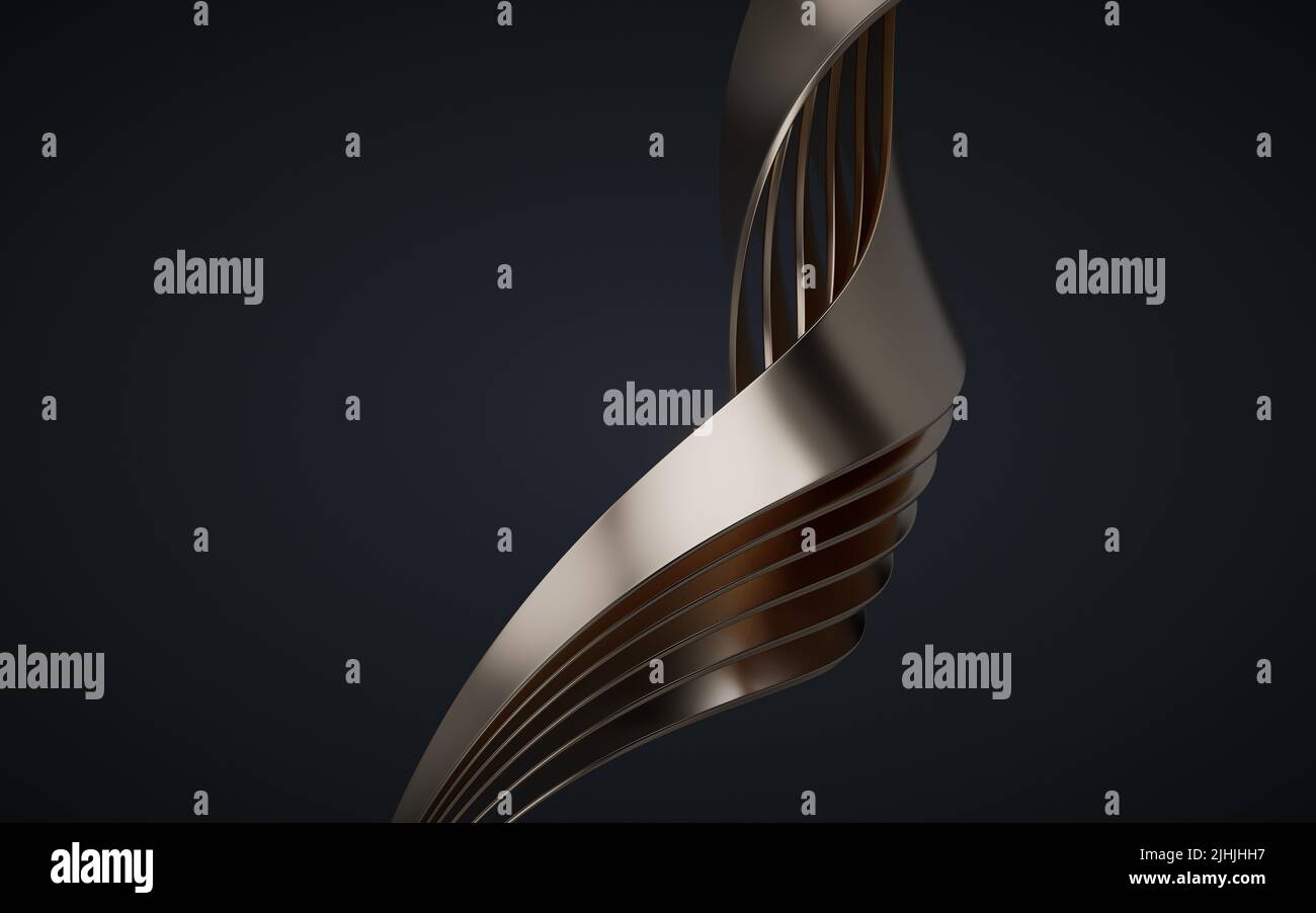 Metallic Line Geometry Metallic curve geometry background, 3d rendering. Computer digital ...