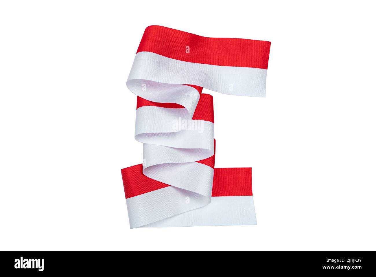 Ribbon Red White Color Indonesian Flag Stock Photo 2180336793
