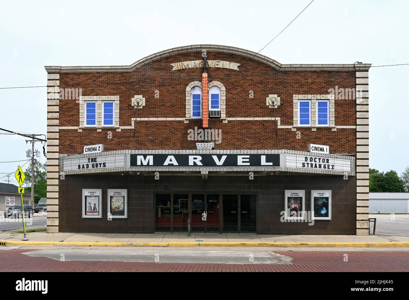 Cinema in the historic center of Carlinville, Illinois, United States of America Stock Photo