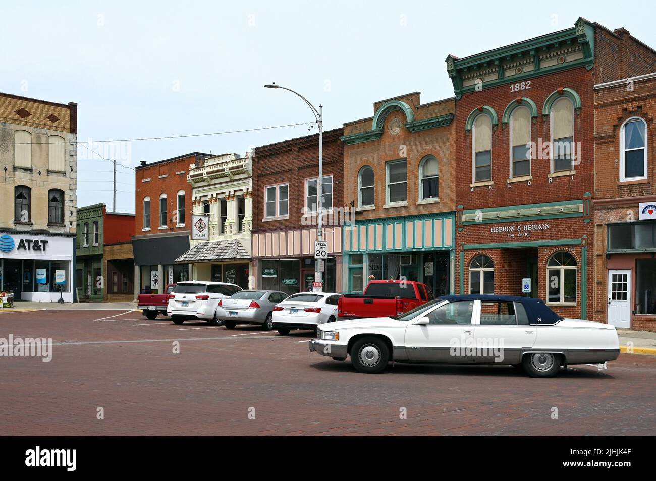 Historic village center of Carlinville, Illinois, United States of America Stock Photo