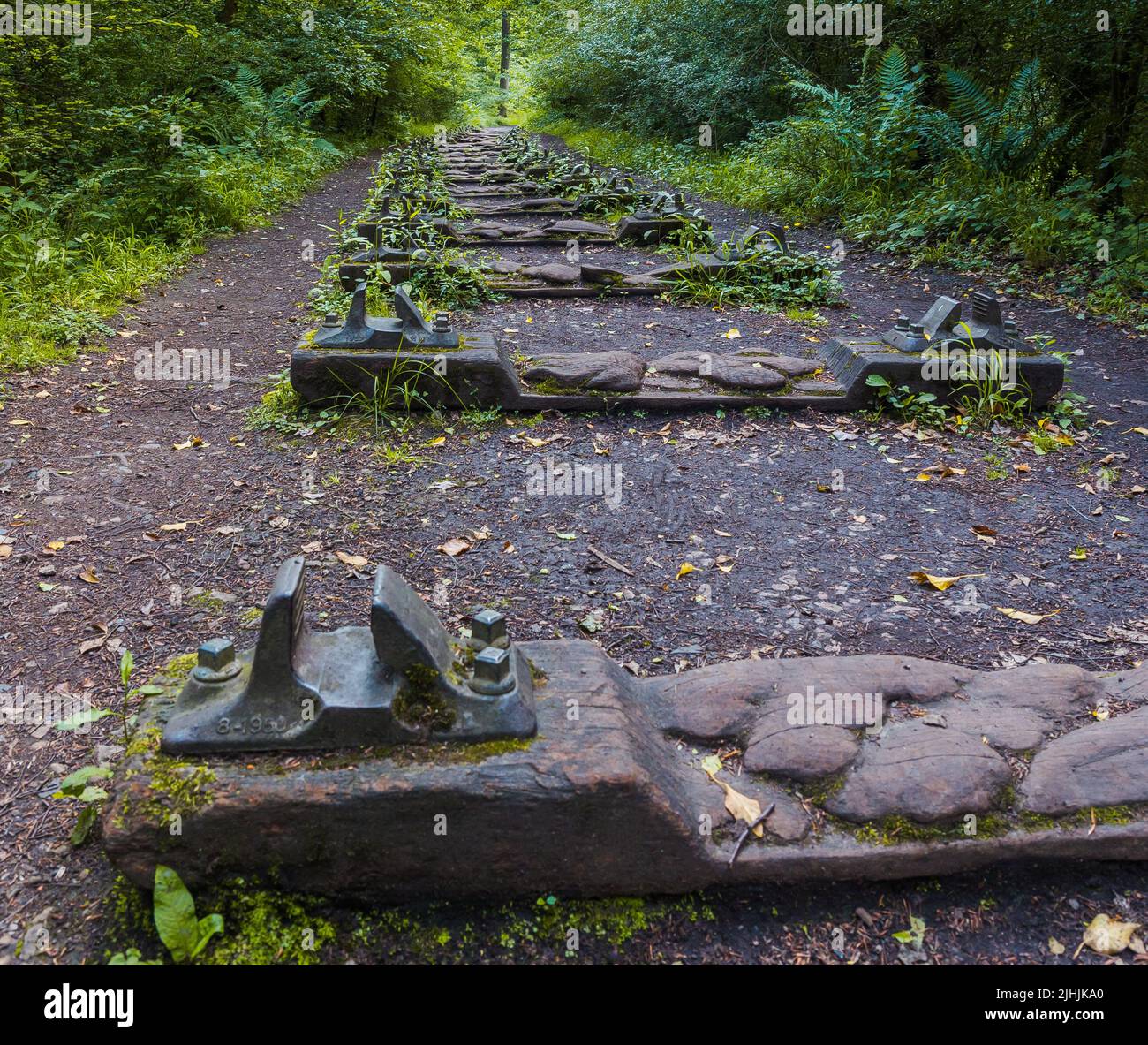 'Iron Road' by Keir Smith, Forest of Dean Sculpture Trail Stock Photo