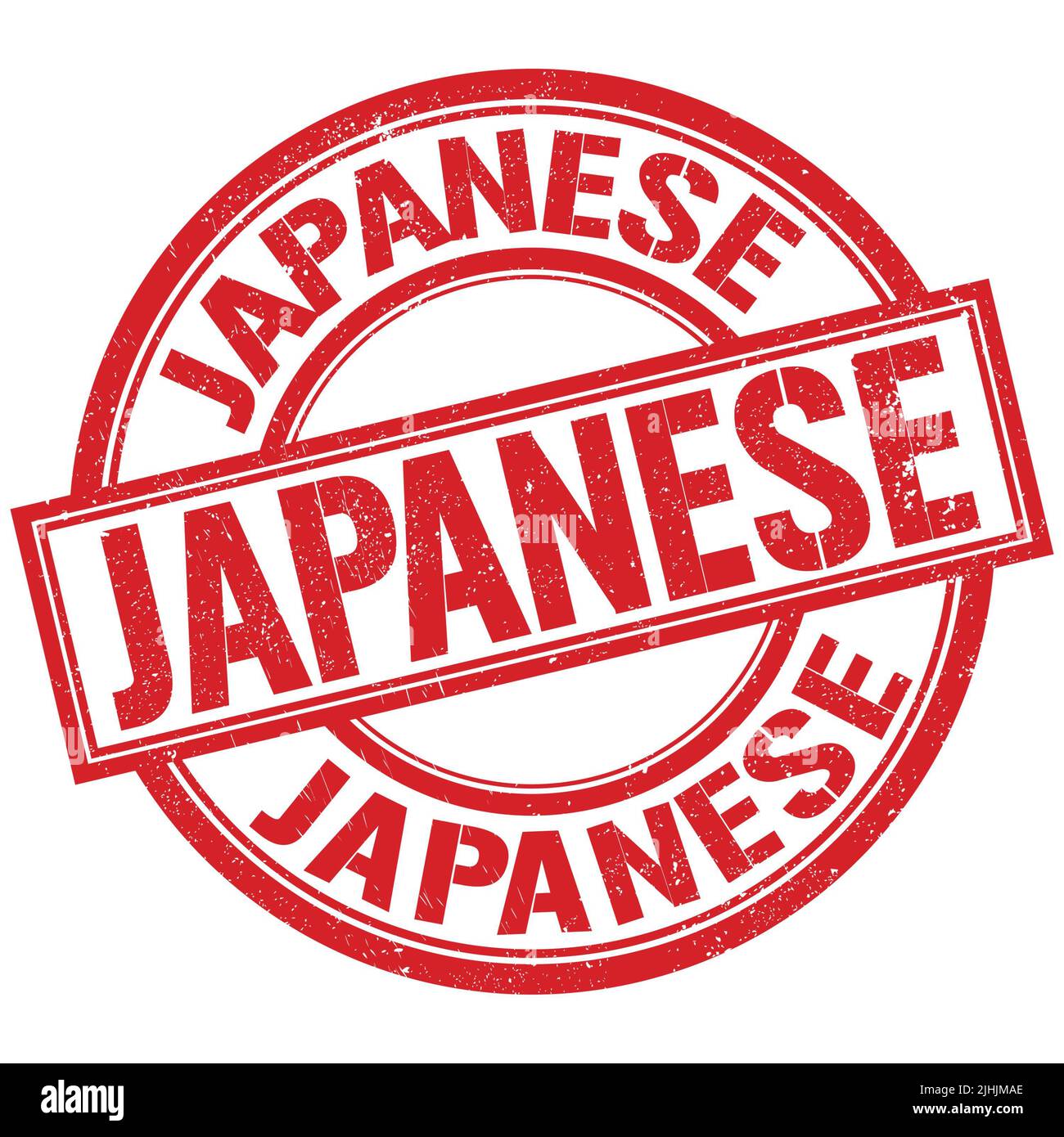 JAPANESE text written word on red round stamp sign Stock Photo Alamy