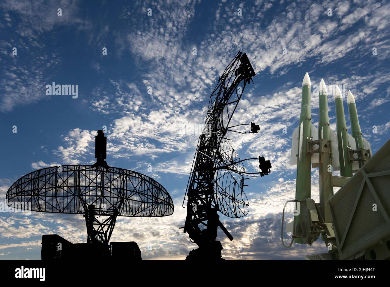 Air defense radars of military mobile anti aircraft systems and modern