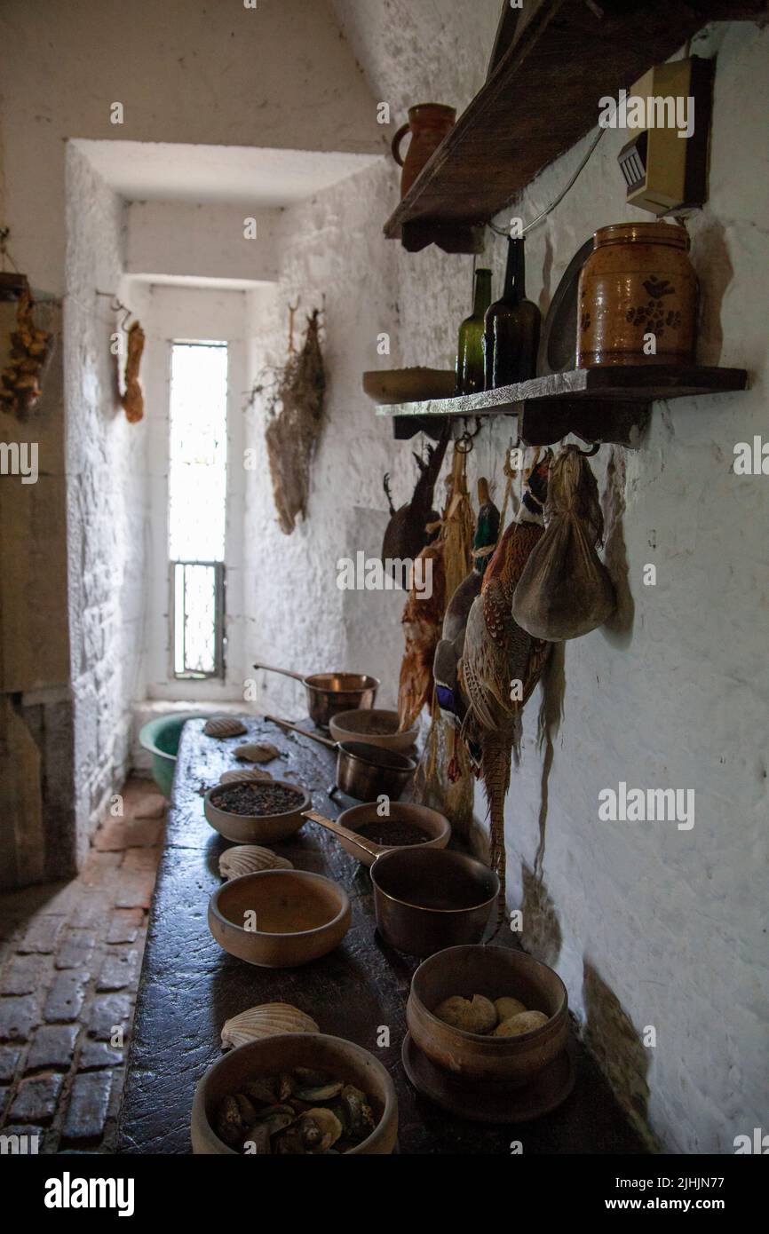 Kitchen in the Bunratty castle Stock Photo