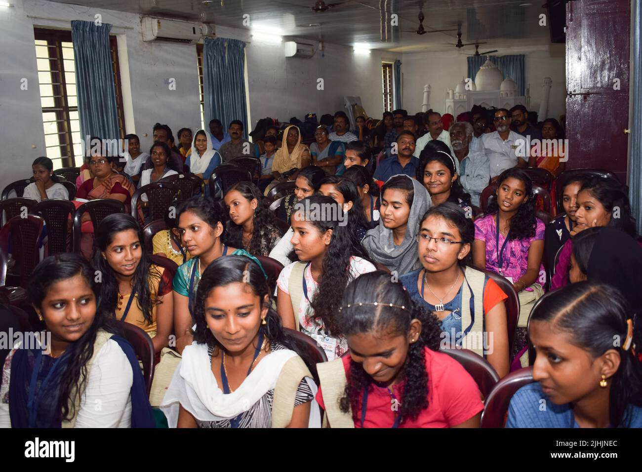 Young students attending a classroom lesson in India Stock Photo